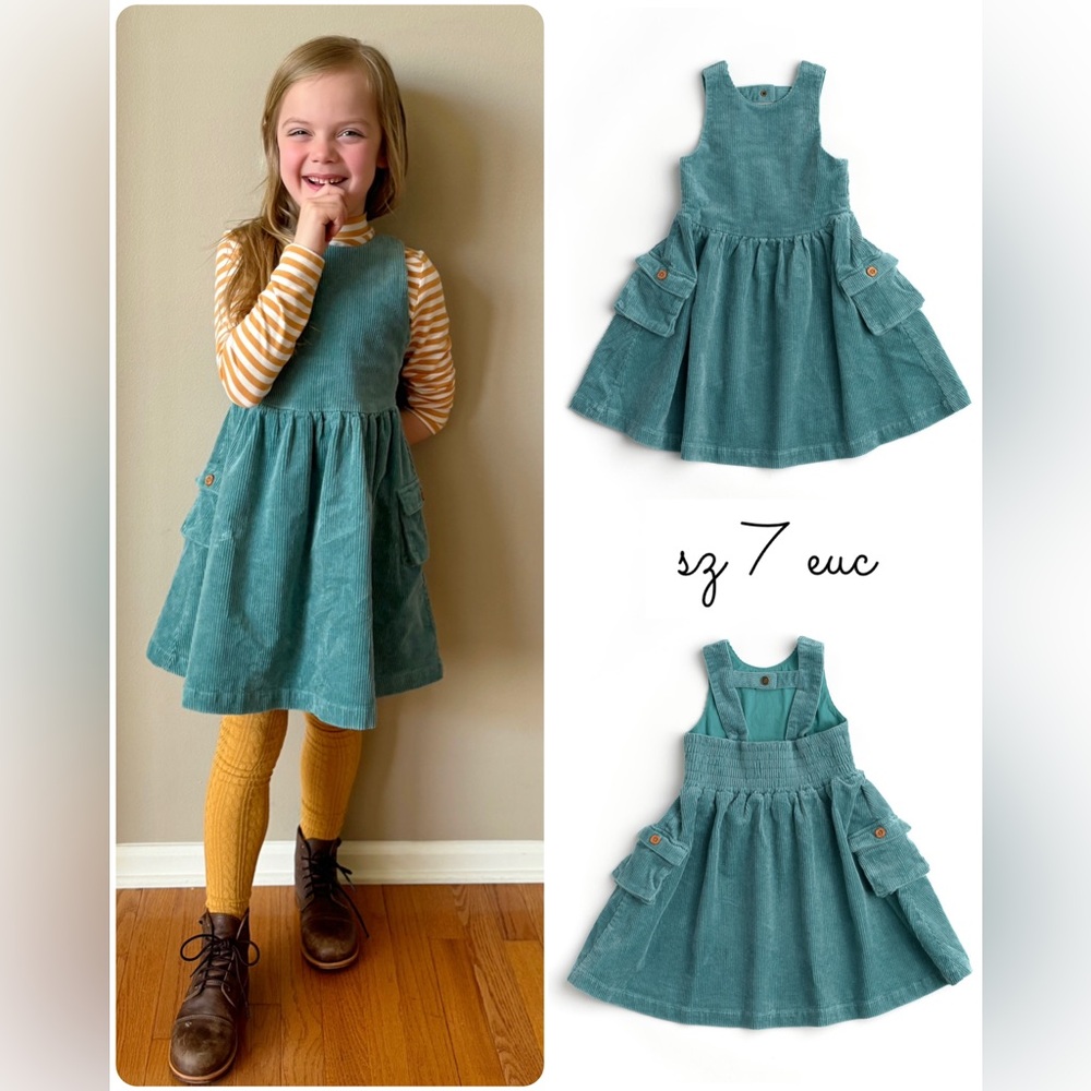 sz 7 Finding Foxtale Story corduroy dress EUC Wildflowers Matilda Jane